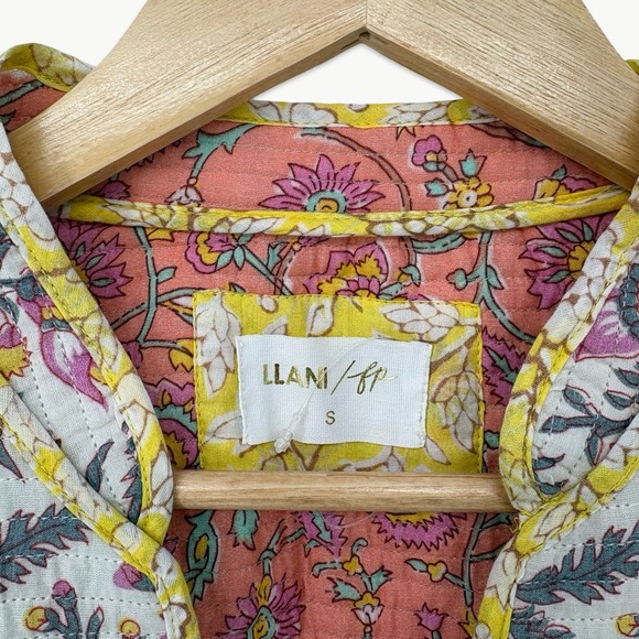 NWOT LLANI x Free People Sofi Reversible Floral Jacket | Small | Ivory/Coral - Picture 3 of 15